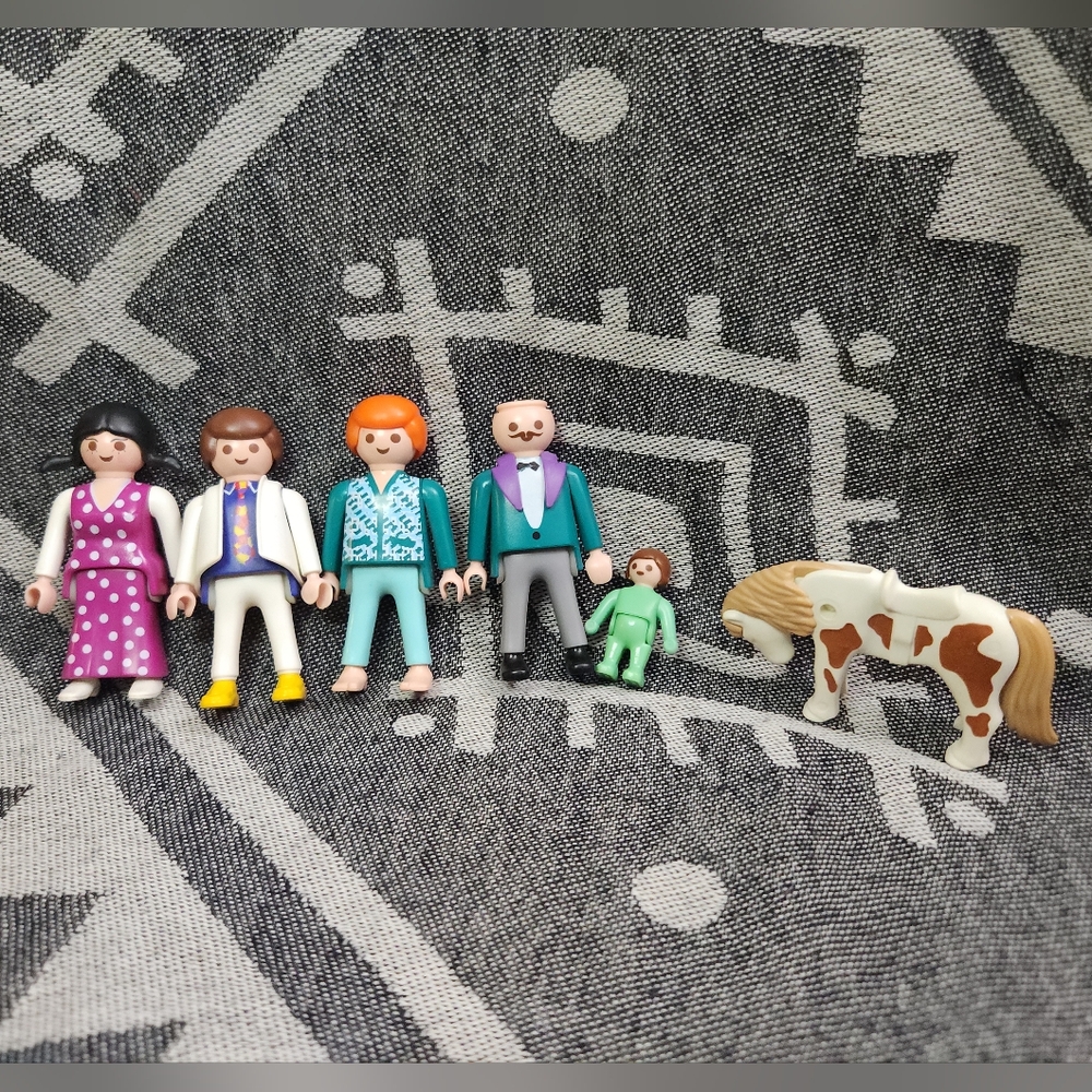 Lot Of 6 90's Playmobil Figures (3980 Hospital, 3981 Surgeon, 5510 Victorian)
